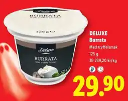 Lidl Deluxe burrata med tryffelsmak erbjuda