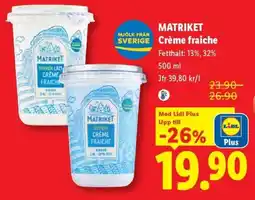 Lidl Matriket crème fraiche erbjuda