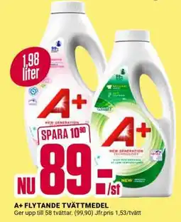 ÖoB A+ FLYTANDE TVÄTTMEDEL erbjuda