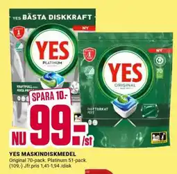 ÖoB YES maskindiskmedel erbjuda