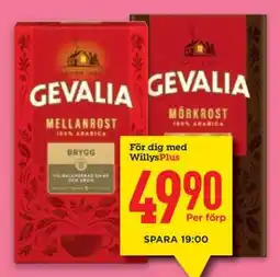 Willys Gevalia Mellanrost & Mörkrost erbjuda