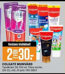 ÖoB COLGATE MUNVÅRD erbjuda