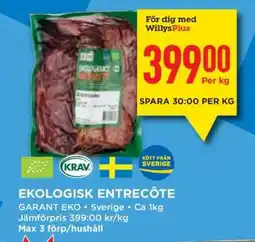 Willys Ekologisk Entrecôte erbjuda