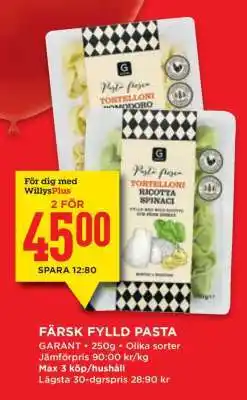 Willys Färsk fylld pasta erbjuda