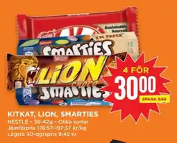 Willys KITKAT, LION, SMARTIES erbjuda