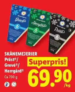 Lidl SKÅNEMEJERIER Präst /Grevé /Herrgård erbjuda