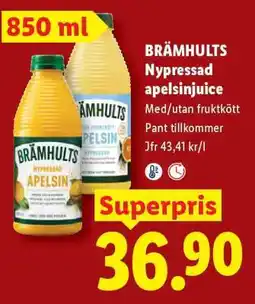 Lidl BRÄMHULTS Nypressad apelsinjuice erbjuda