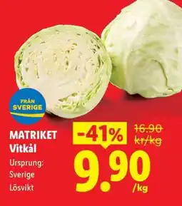 Lidl Matriket Vitkål erbjuda