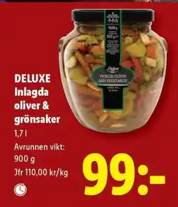 Lidl DELUXE Inlagda oliver & grönsaker erbjuda