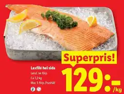 Lidl Laxfilé hel sida erbjuda