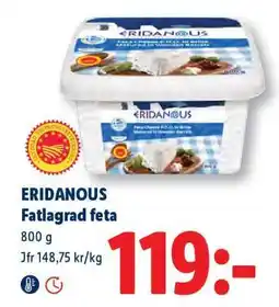Lidl ERIDANOUS Fatlagrad feta erbjuda