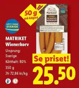 Lidl Matriket Wienerkorv erbjuda
