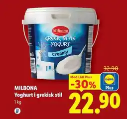 Lidl MILBONA Yoghurt i grekisk stil erbjuda