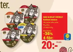 Lidl MAX & MILA'S WORLD Kattmat mousse erbjuda
