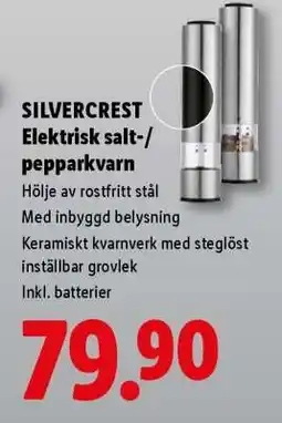 Lidl SILVERCREST Elektrisk salt-/pepparkvarn erbjuda
