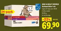 Lidl MAX & MILA’S WORLD Kattmat bitar i sås erbjuda