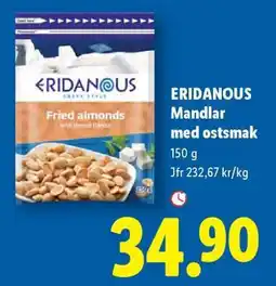 Lidl ERIDANOUS Mandlar med ostsmak erbjuda