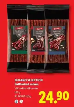 Lidl Dulano Selection Lufttorkad salami erbjuda