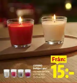 Lidl Livarno Doftljus i glas erbjuda