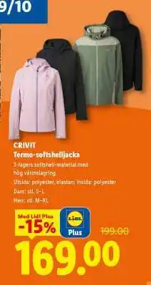 Lidl CRIVIT Termo-softshelljacka erbjuda