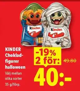 Lidl KINDER Chokladfigurer halloween erbjuda