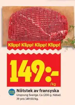 ICA Supermarket Nötstek av Fransyska erbjuda