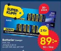 DollarStore Batterier Energy+ erbjuda