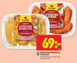 ICA Supermarket Krispy Kycklingsticks, Schnitzel erbjuda