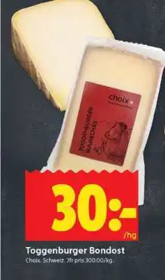 ICA Supermarket Toggenburger Bondost erbjuda