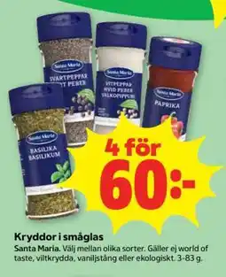 Stora Coop Kryddor i småglas erbjuda
