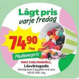 Stora Coop Lösviktsgodis erbjuda