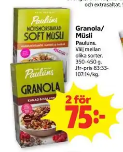 Stora Coop Granola, Müsli erbjuda