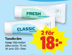 Stora Coop TANDKRÄM erbjuda