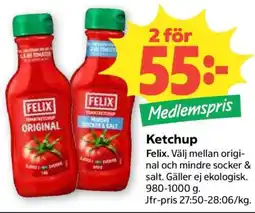 Coop Ketchup erbjuda