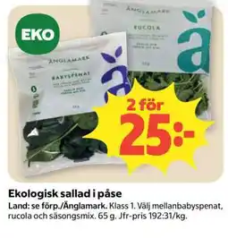 Coop Ekologisk Sallad i Påse erbjuda