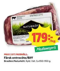 Coop Färsk Entrecôte/Biff erbjuda