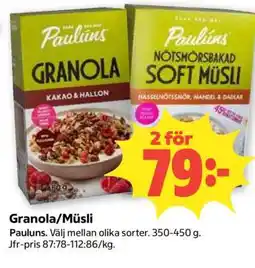 Coop Granola, Müsli erbjuda