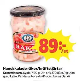 Coop Handskalade Räkor/Kräftstjärtar erbjuda