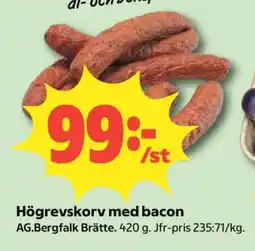 Coop Högrevskorv med bacon erbjuda