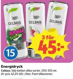 Coop Energidryck Celsius erbjuda