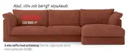 Mio Cherrie 3-sits soffa med schäslong erbjuda