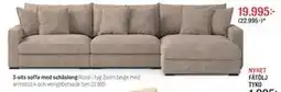 Mio 3-sits soffa med schäslong Rossi erbjuda