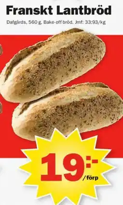 Pekås Franskt Lantbröd erbjuda