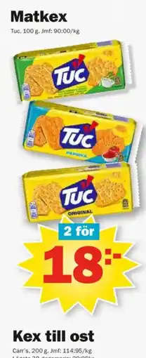 Pekås Tuc kex erbjuda