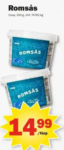 Pekås Coop romsås erbjuda