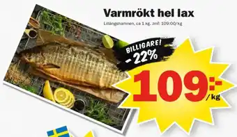 Varmrökt hel lax