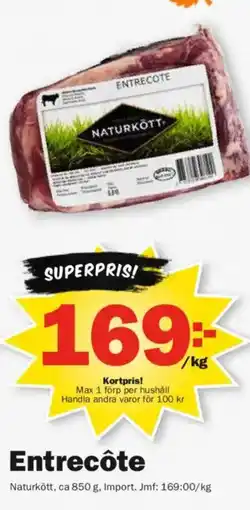 Pekås Naturkött Entrecôte erbjuda