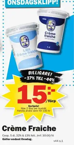 Pekås Coop Crème Fraiche erbjuda