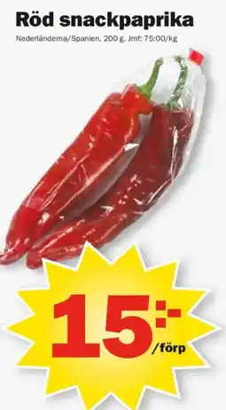 Pekås Röd snackpaprika erbjuda