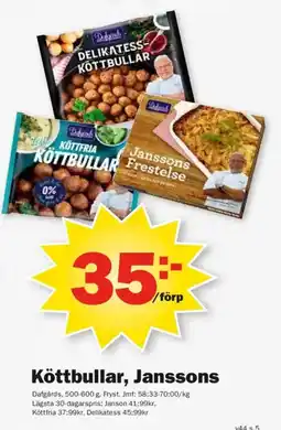 Pekås Dafgårds Köttbullar, Janssons erbjuda